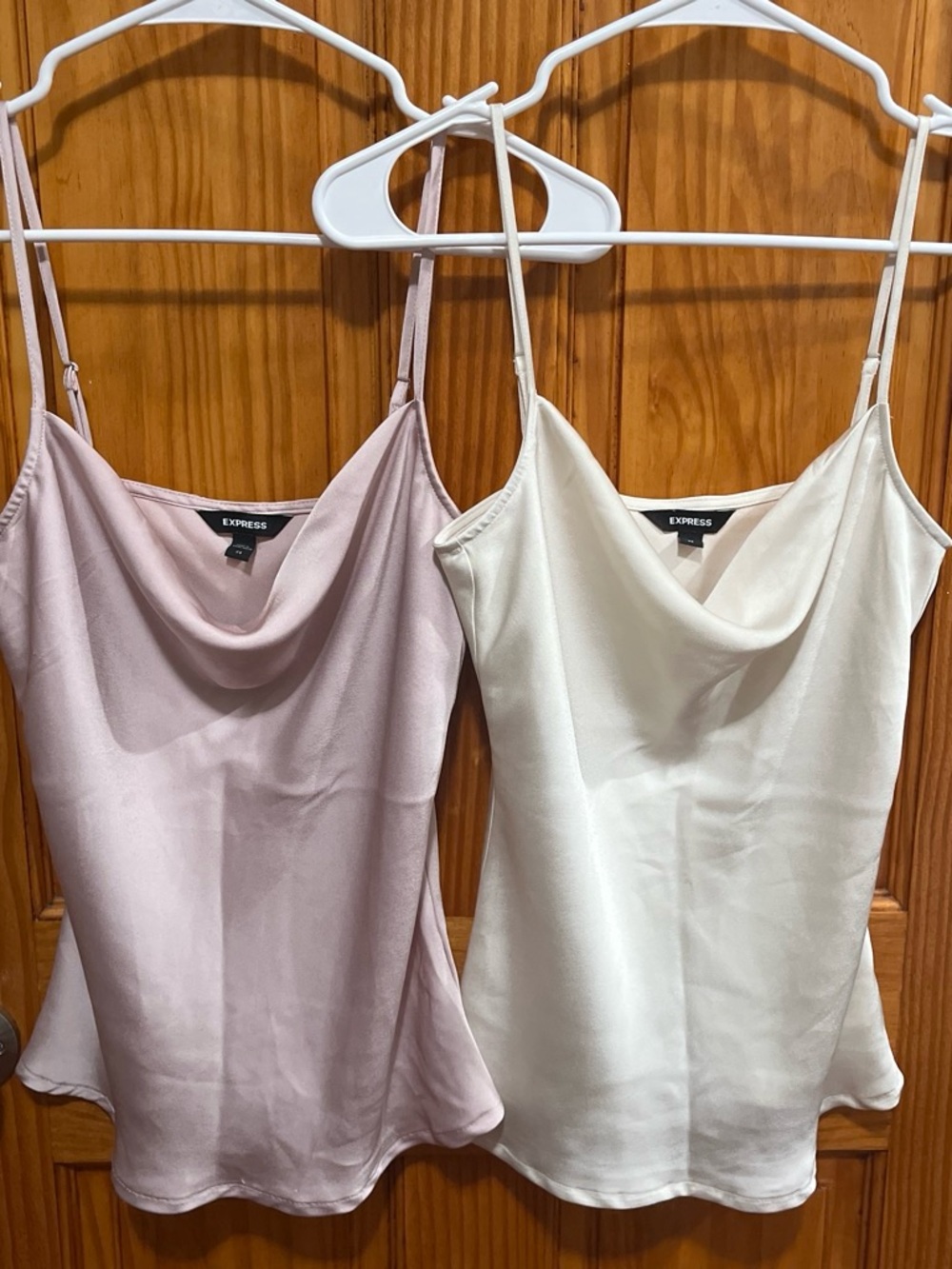 Express Satin Cowl Neck Camisoles - Blush & Ivory